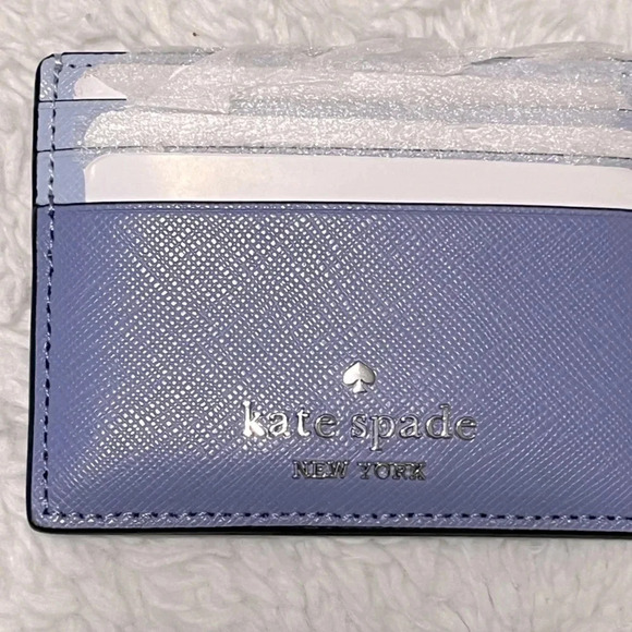 Kate Spade Madison small slim card holder size 4.08” W X 3.04” H X 0.4” D - Picture 12 of 16